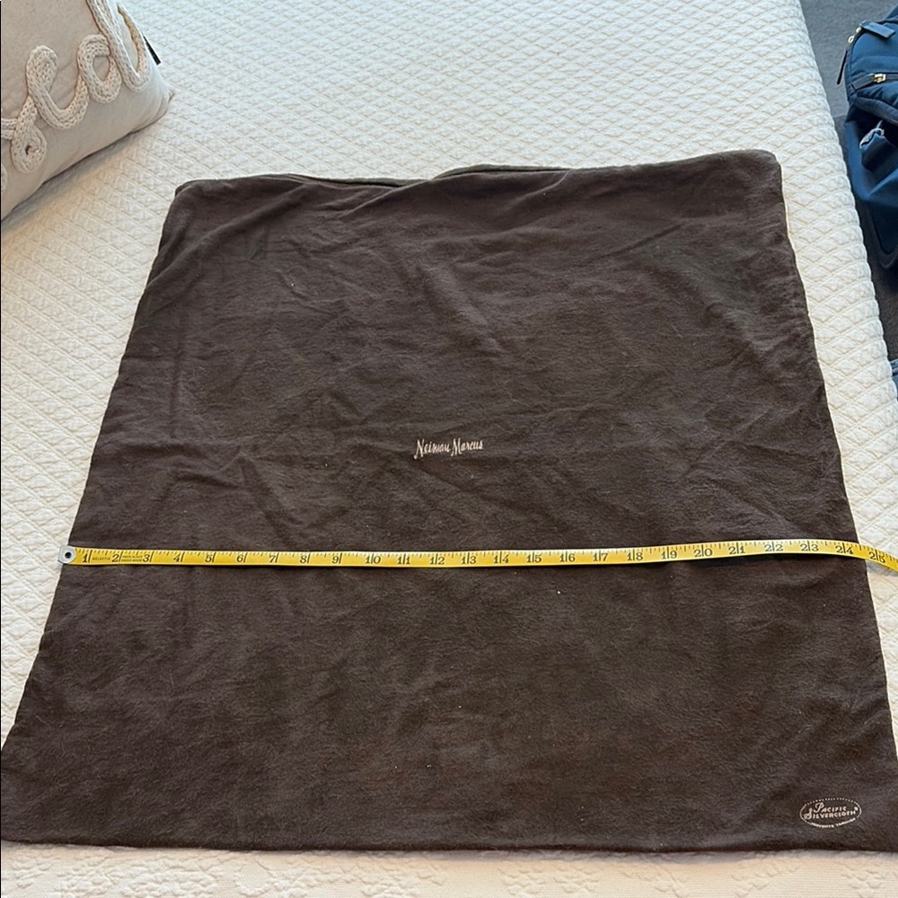 Neiman Marcus Pacific Silvercloth Dark Brown silver/silver plate 3 zipper bags - Picture 8 of 13